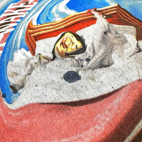 Travis Scott 2019 AstroWorld Wish You Were Here Brown Thrashed Tour Hoodie L - Picture 6 of 10